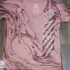 American Fighter Swirl Graphic Tee in Pink and Brown
